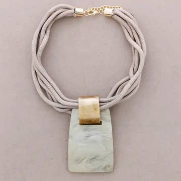 Rectangular Resin Pendant Necklace