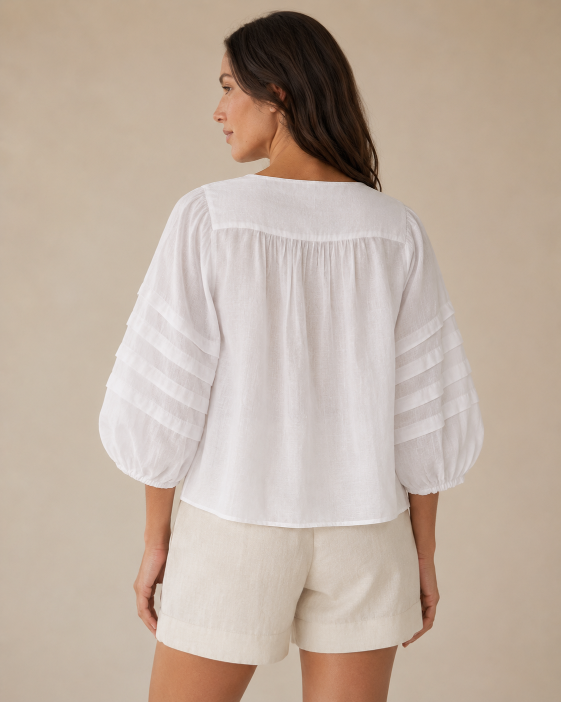 Vallettina Blouse- Natural Linen