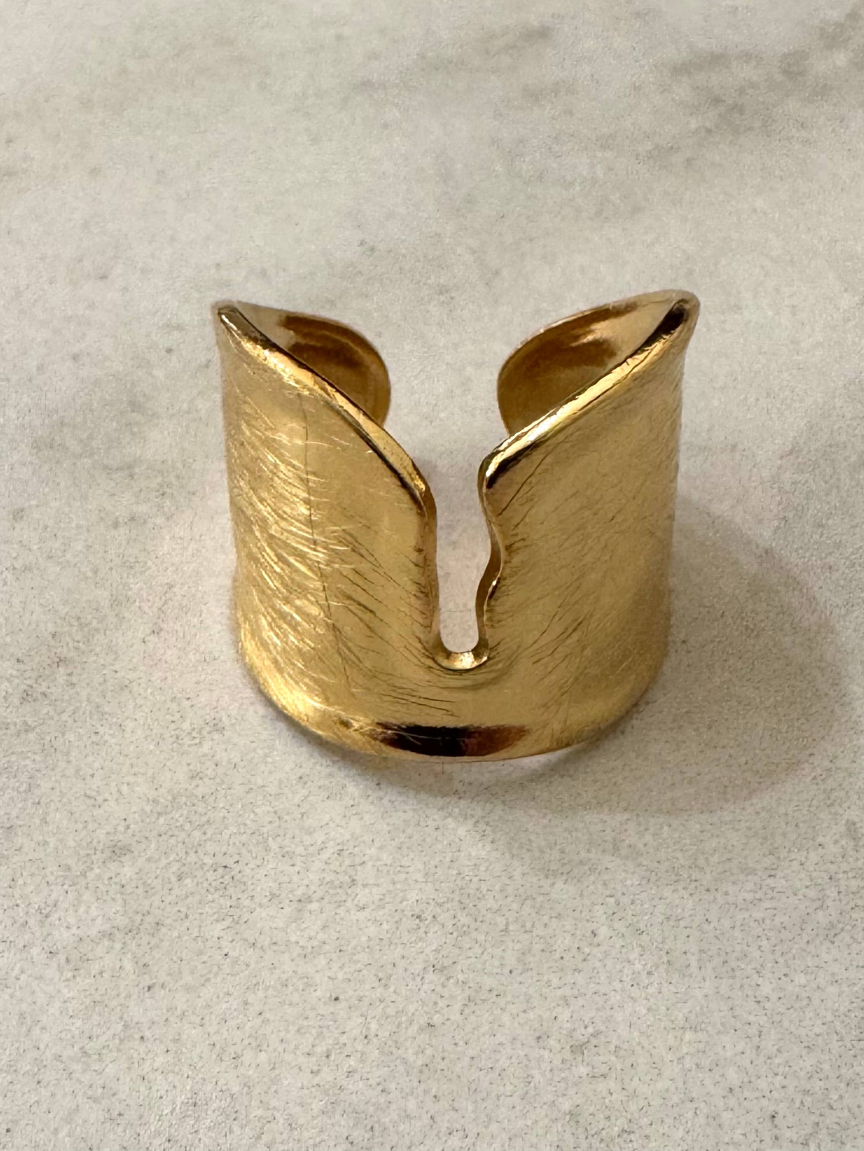 Noguchi Brushed Stainless Steel Ring 