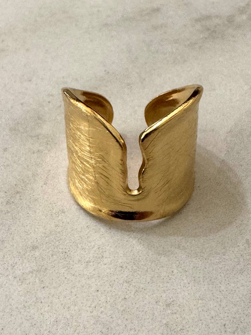 Noguchi Brushed Stainless Steel Ring 