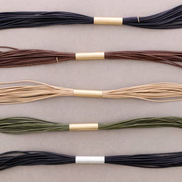 Adjustable Leather Necklace with Metal Beads