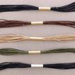 Adjustable Leather Necklace with Metal Beads