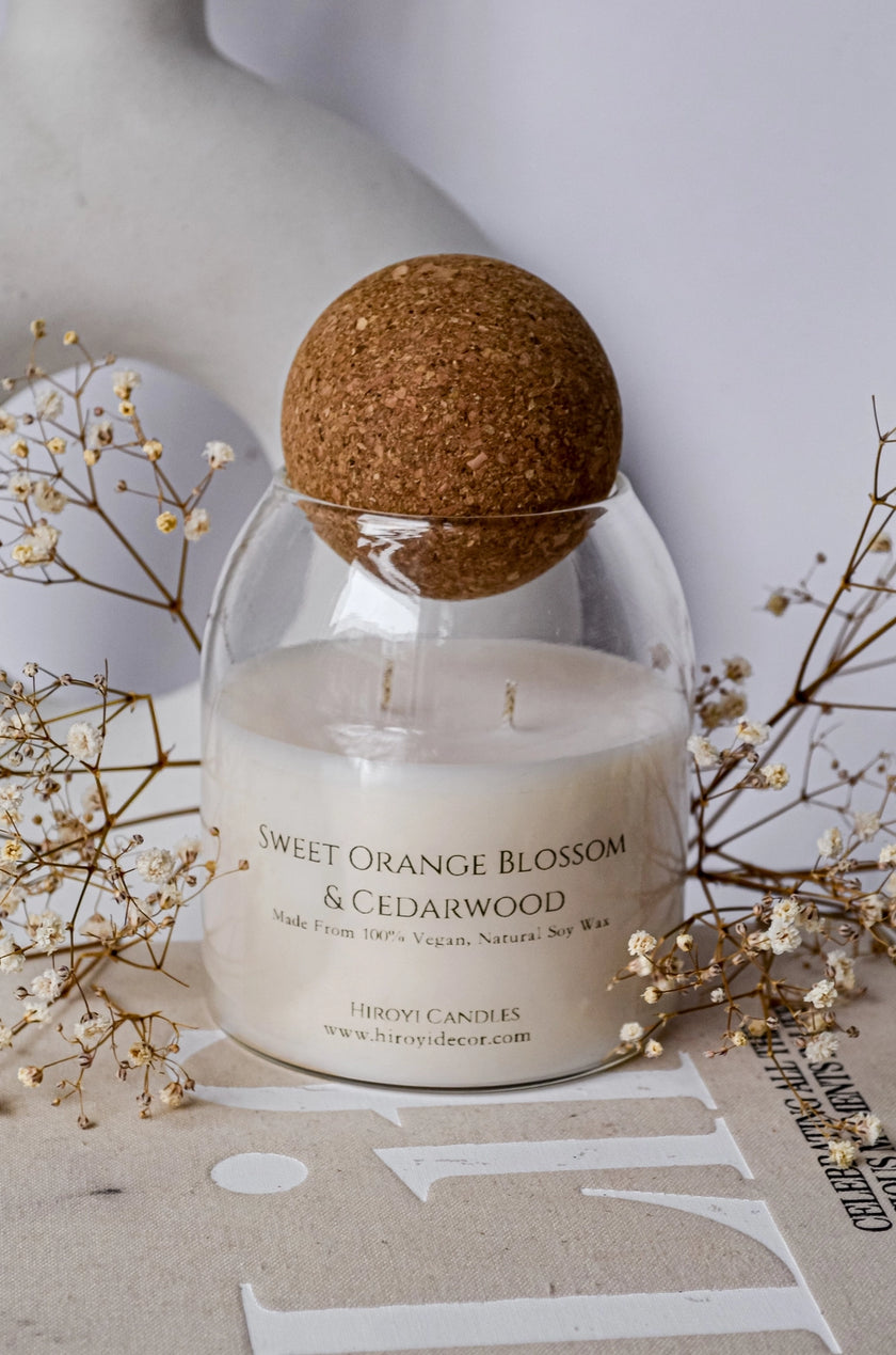 Designer Glass with Ball Cover Scented Candle