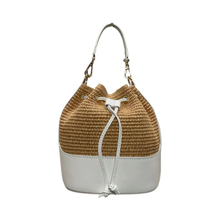 GABI LEATHER RAFFIA PURSE HANDBAG