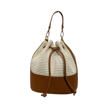 GABI LEATHER RAFFIA PURSE HANDBAG