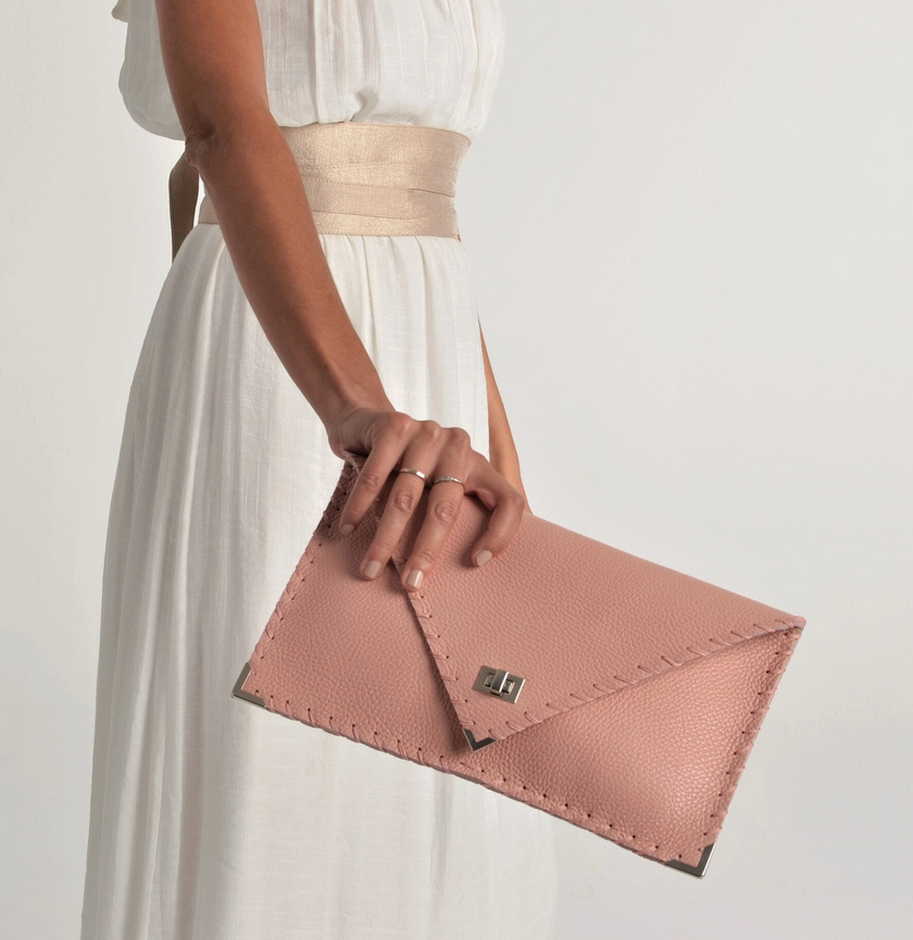 Symmetria Leather Clutch - Bag