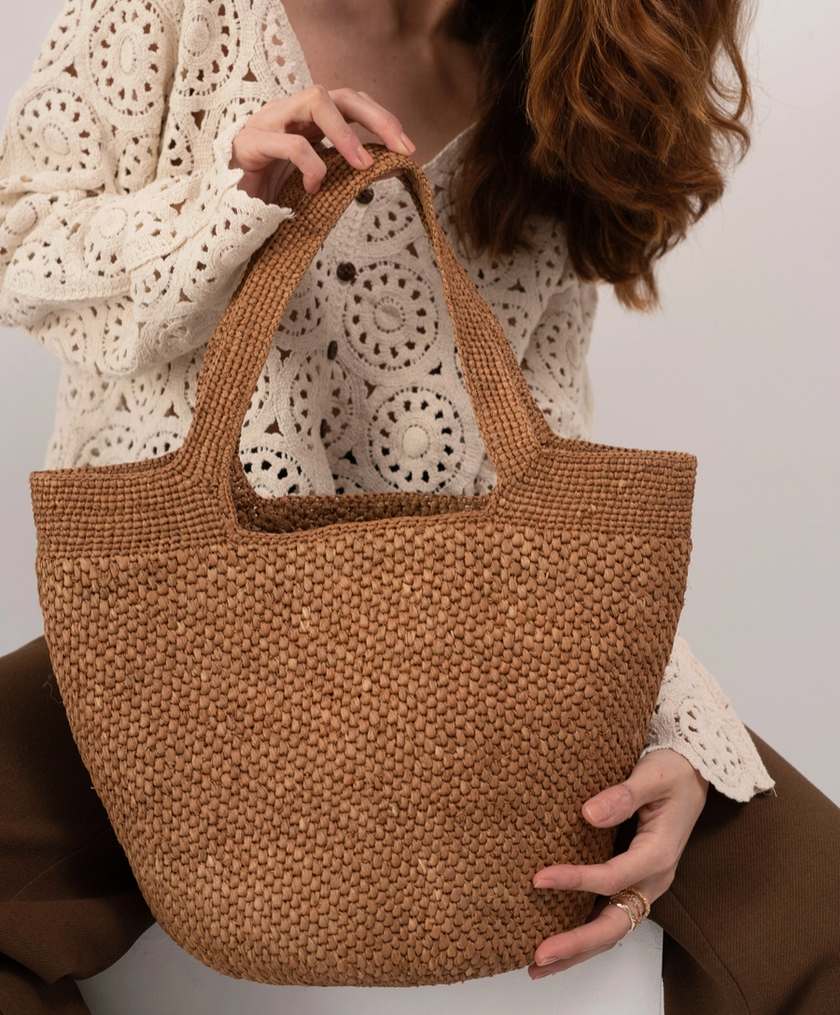 Vallettina Atelier Raffia Shoulder Basket