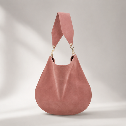 Soft Suede Bag  in Terracotta Pink