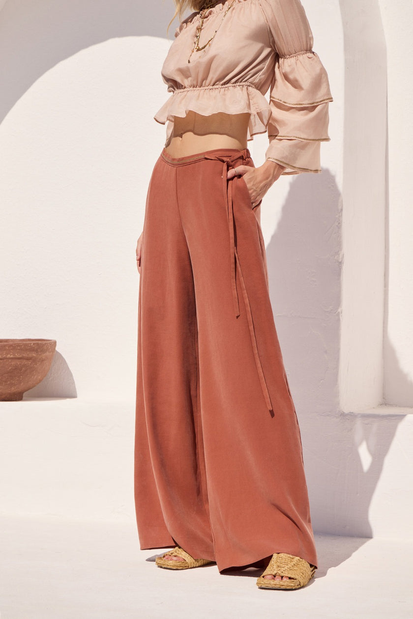 Floral Ruched Sleeve Blouse - Peach light