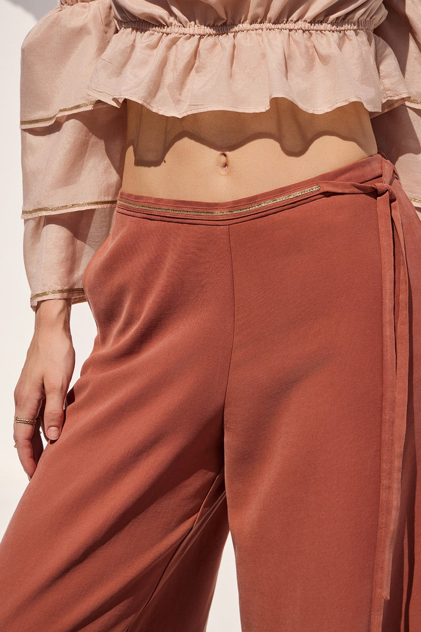 Floral Ruched Sleeve Blouse - Peach light