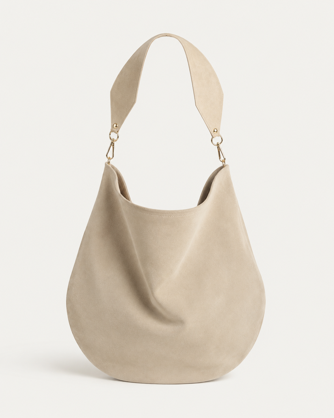 Soft Suede Bag in Beige