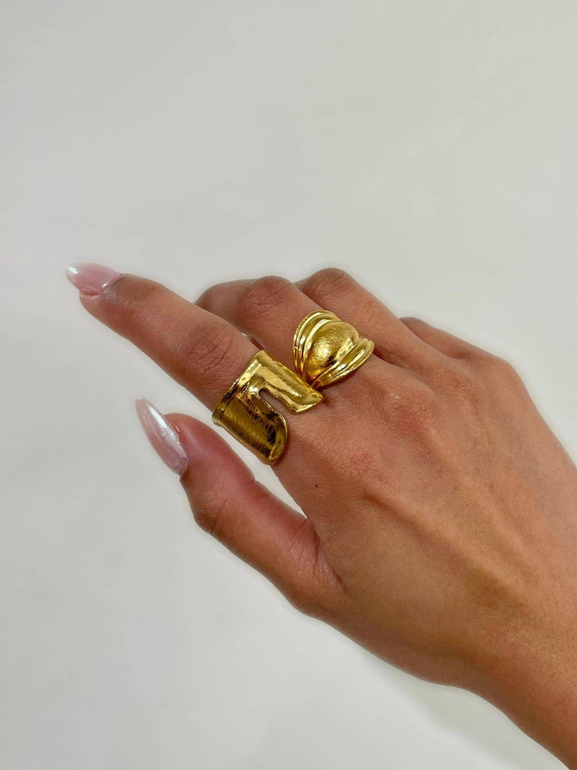 Noguchi Brushed Stainless Steel Ring 