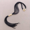 Adjustable Leather Necklace with Metal Beads