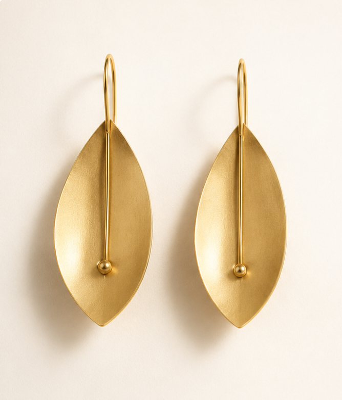 Orelha Brushed Stainless Steel Earrings