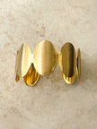 Ellipse Form Brushed Gold Bangle Bracelet
