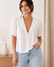 Aurelie Blouse- Natural Linen