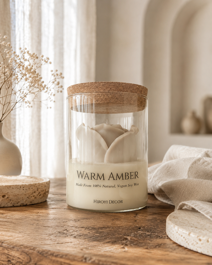 Warm Amber Rose | Vegan Scented Candle