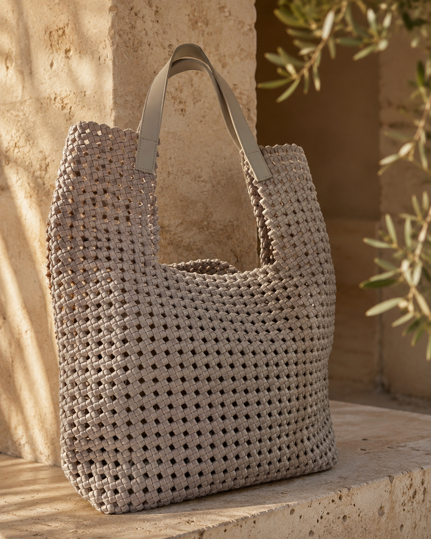 Portofino Pearl | Hand Woven Real Leather Bag