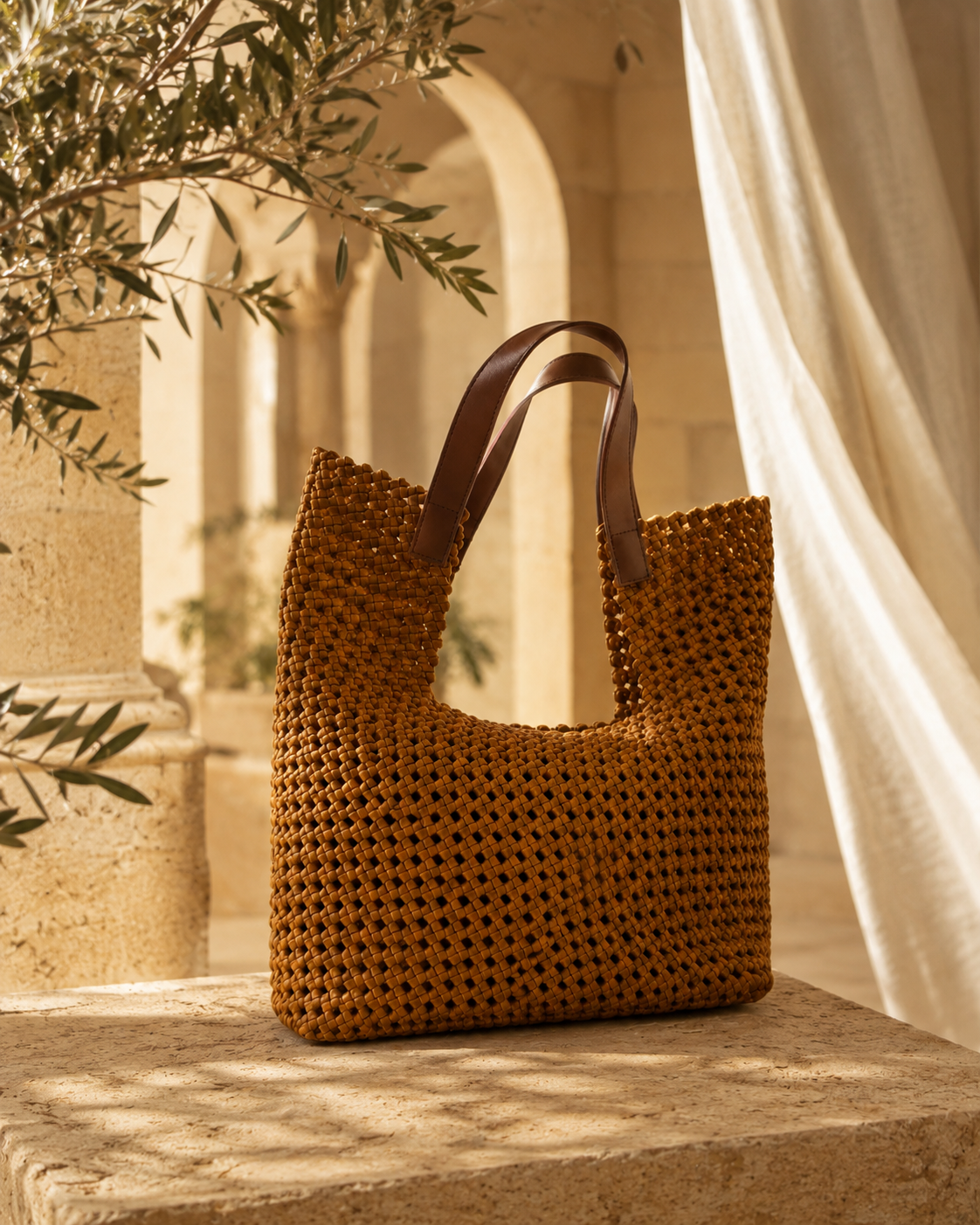 Portofino Sunset | Hand Woven Real Leather Bag