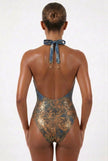 Baroc Queen | Baroc-Denim V-Neck Swimsuit