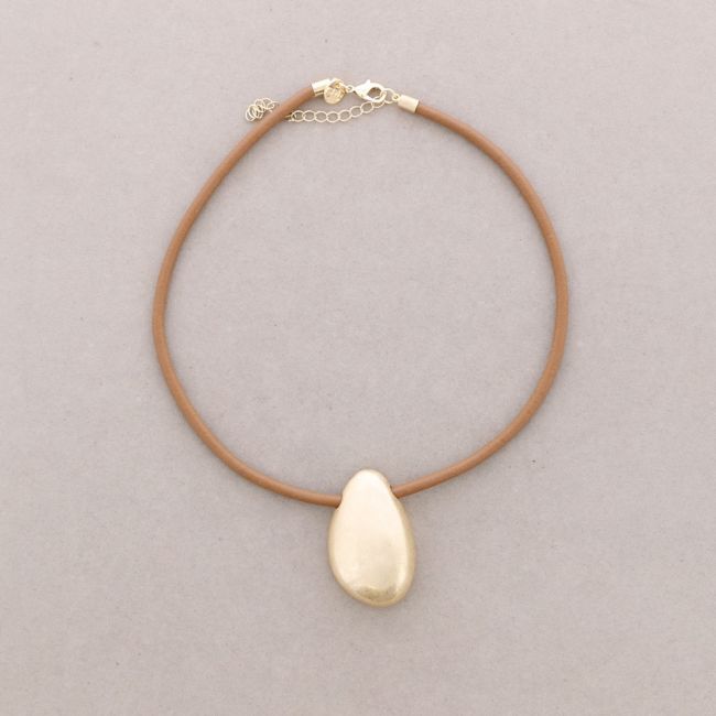 Solaris | Gold Metal Teardrop Pendant Choker