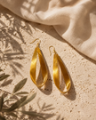 Salvo | Brushed Gold Stainless Steel Dangle Earrings
