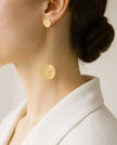 Monder Brushed Gold Stainless Steel Dangle Earrings