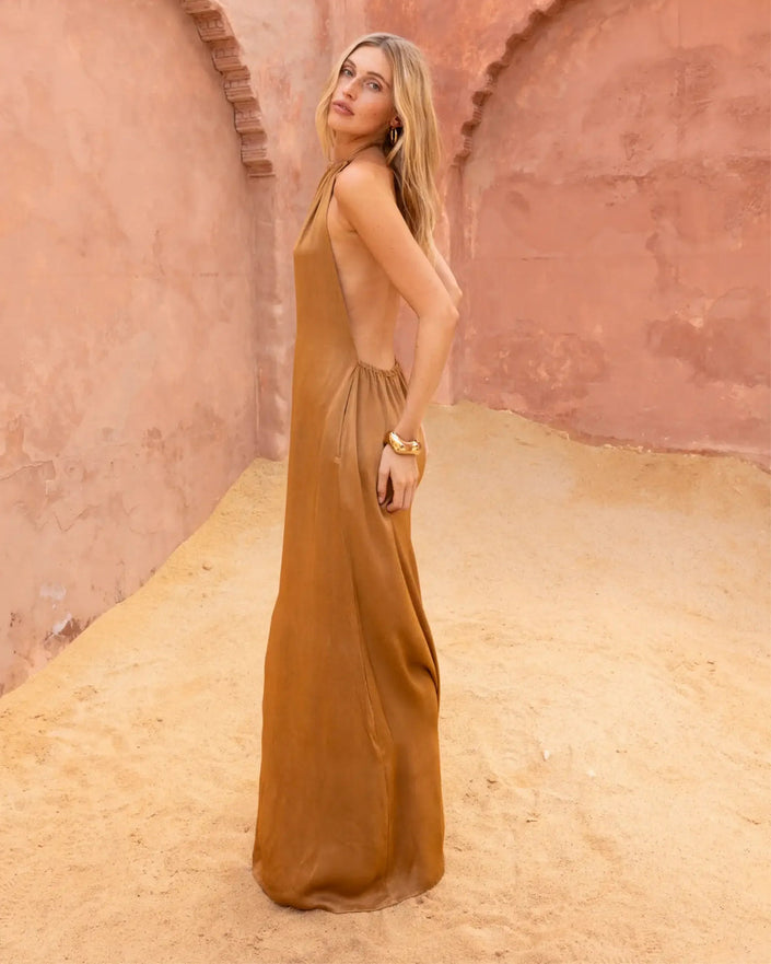 Sahara Sunset - EcoVero Halter Dress - New Arrival