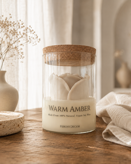 Warm Amber Rose | Vegan Scented Candle