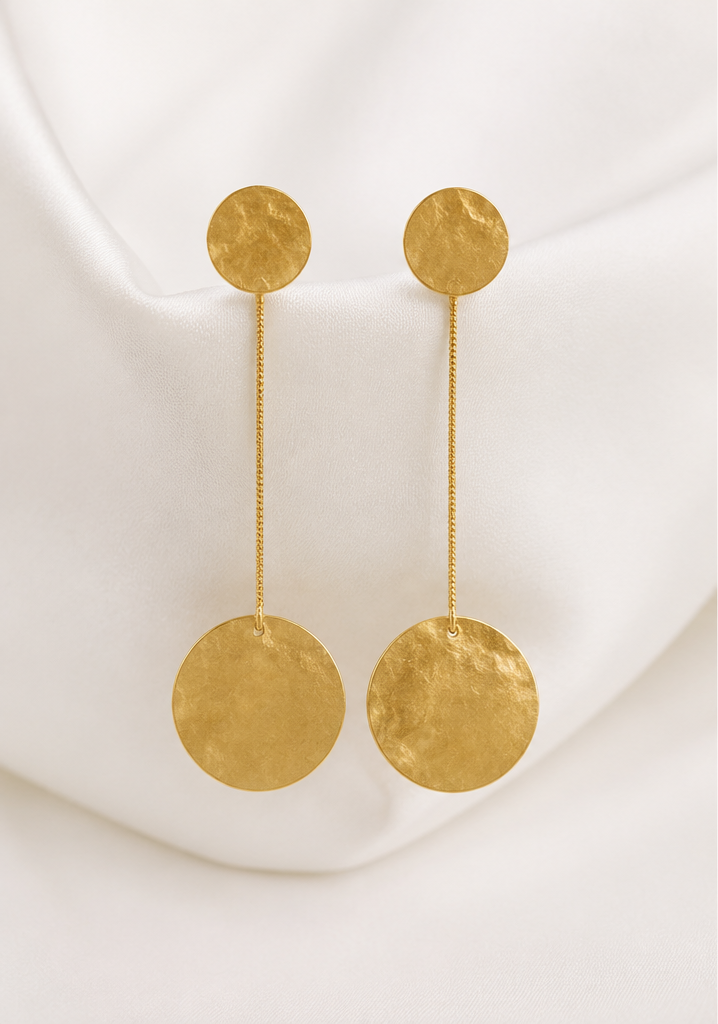 Monder Brushed Gold Stainless Steel Dangle Earrings
