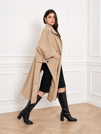 Élodie Beige Sable | Cape Coat
