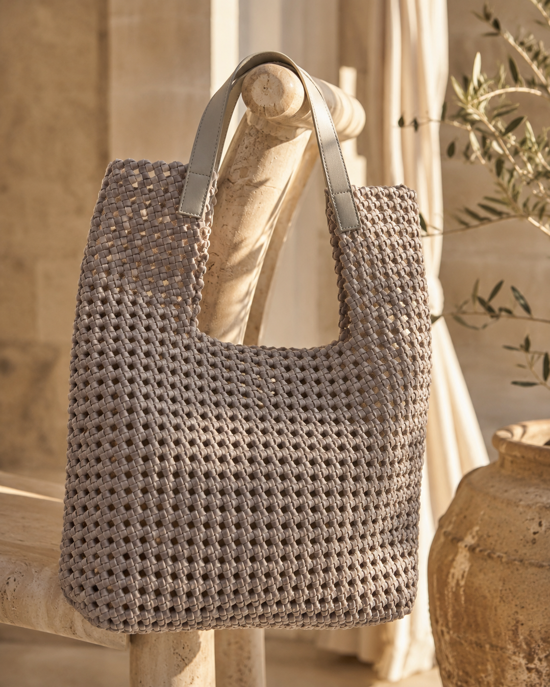 Portofino Pearl | Hand Woven Real Leather Bag