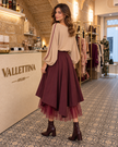 Pioggia Prune | Waterproof Midi Skirt