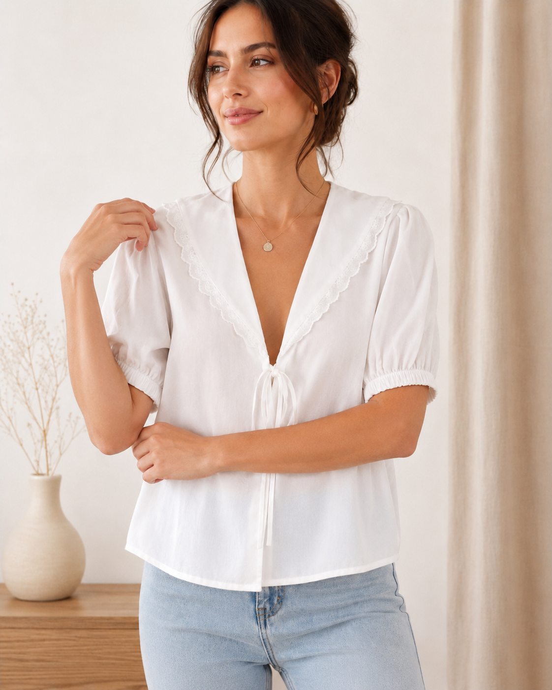 Aurelie Blouse- Natural Linen