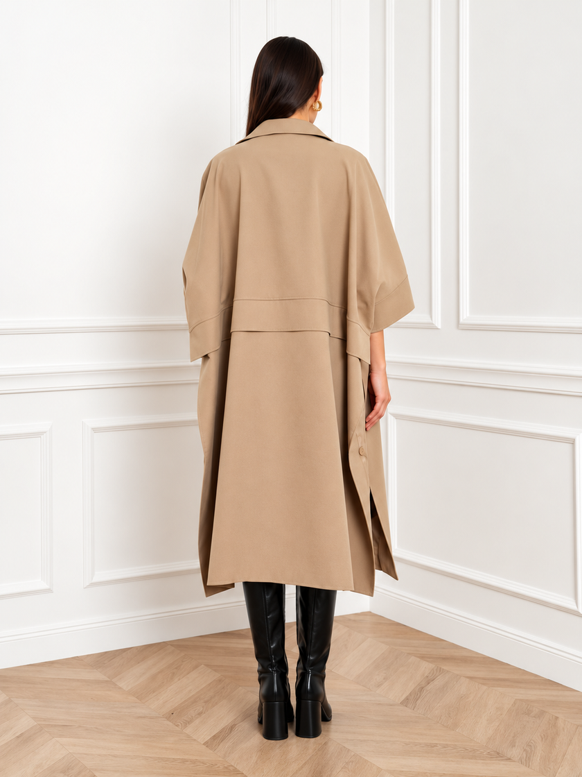 Élodie Beige Sable | Cape Coat