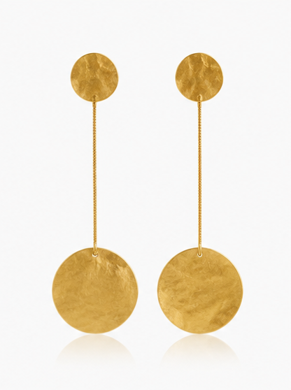 Monder Brushed Gold Stainless Steel Dangle Earrings