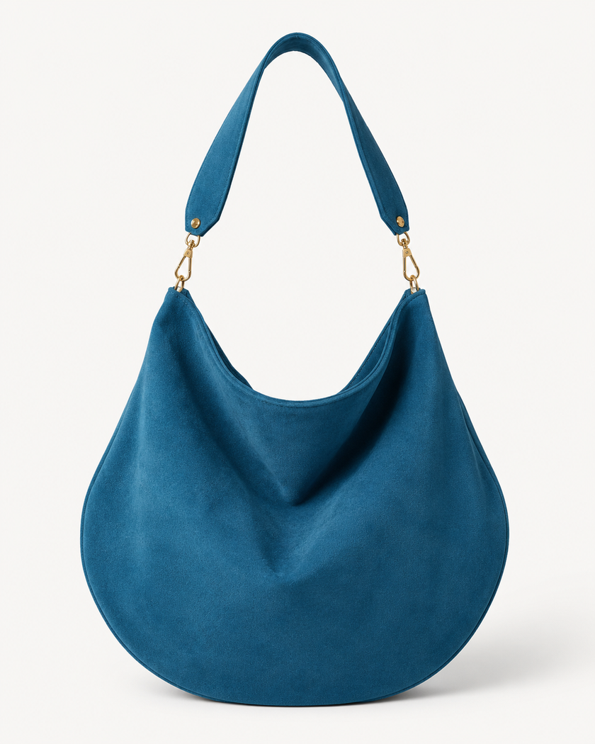 Soft Suede Bag in Jeans Blue